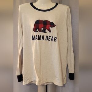 Dearfoams Kids Long Sleeve Shirt - Cream and Red Plaid